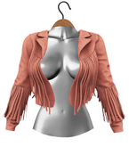 RIOT / Beth Fringe Jacket - Coral