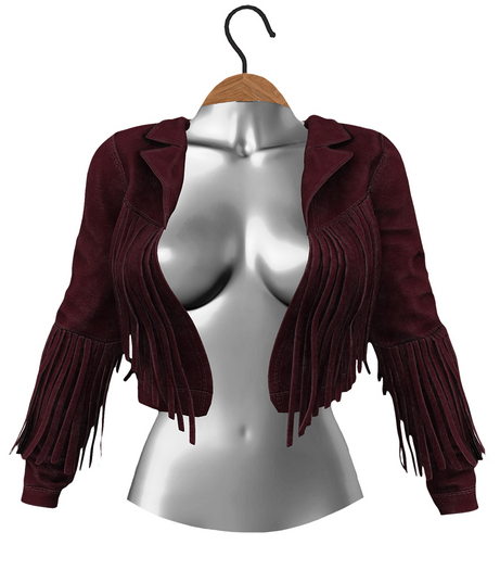 RIOT / Beth Fringe Jacket - Berry