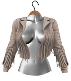 RIOT / Beth Fringe Jacket - Taupe