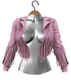 RIOT / Beth Fringe Jacket - Rose