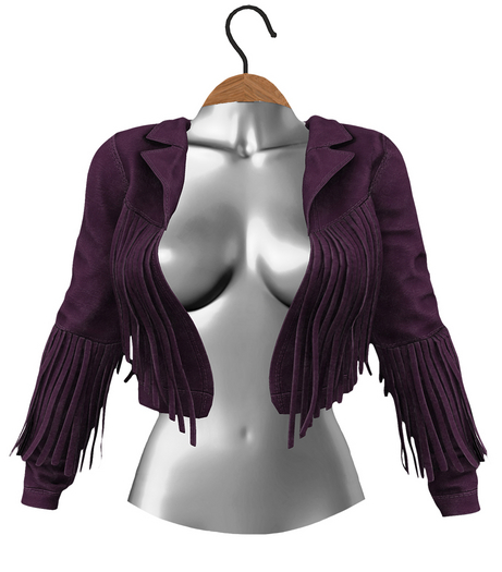 RIOT / Beth Fringe Jacket - Plum