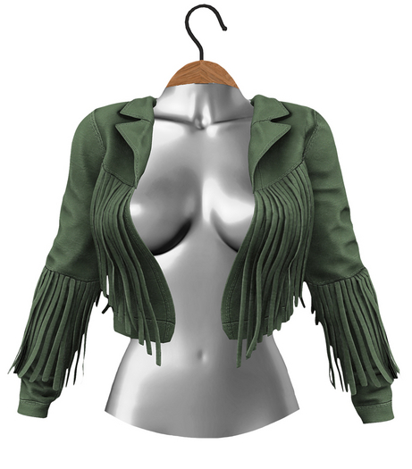 RIOT / Beth Fringe Jacket - Olive