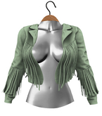 RIOT / Beth Fringe Jacket - Moss