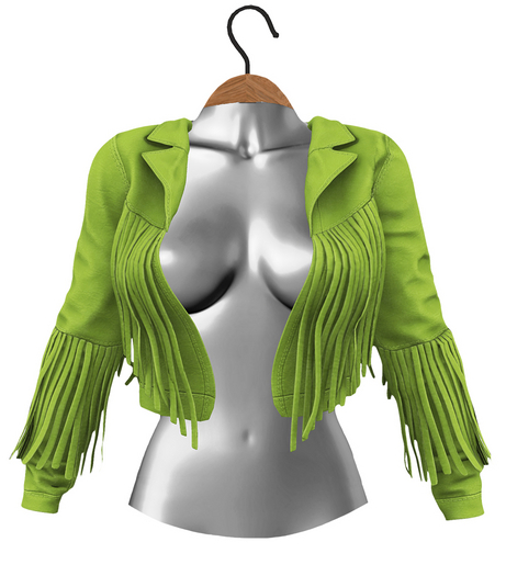 RIOT / Beth Fringe Jacket - Lime