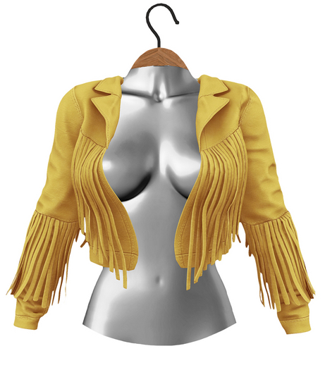 RIOT / Beth Fringe Jacket - Goldenrod