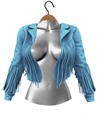 RIOT / Beth Fringe Jacket - Glacier