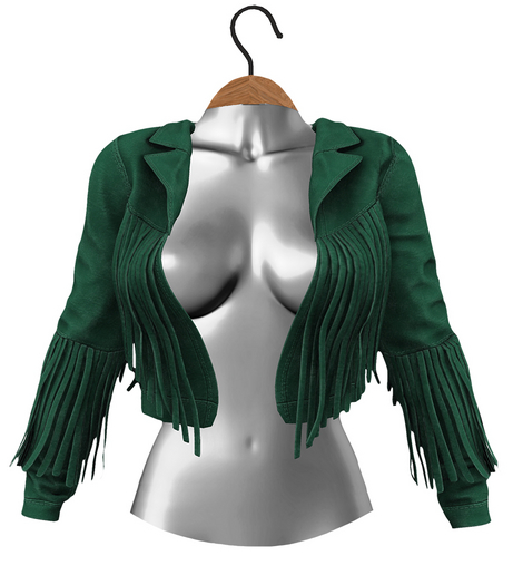 RIOT / Beth Fringe Jacket - Forest