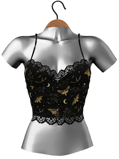 RIOT / Beth Tank Top - Pattern - Moths Deathmask
