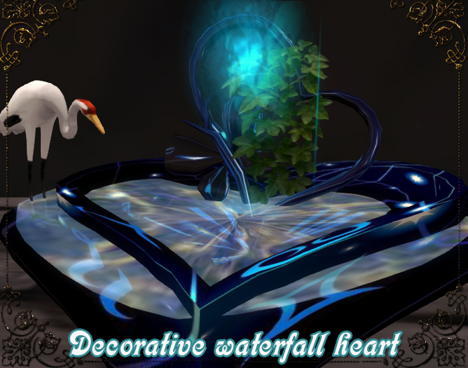 Decorative waterfall heart