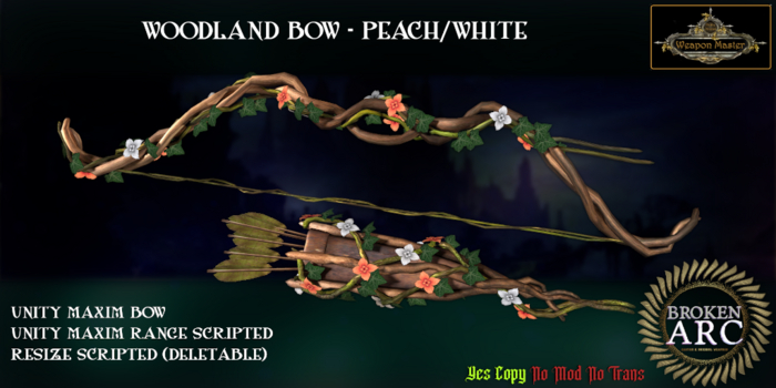 Woodland Bow - Peach/white (Unity Maxim v2.5 boxed)