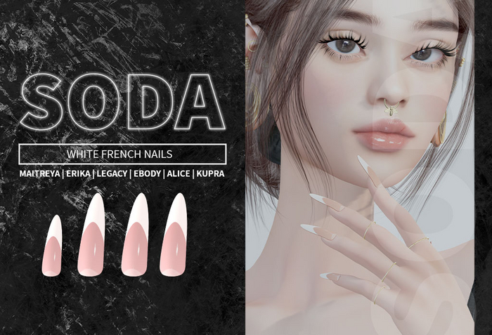 SODA - White French Nails