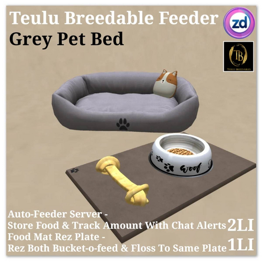 *ZD* Teulu Breedables Feeder - Grey Pet Bed