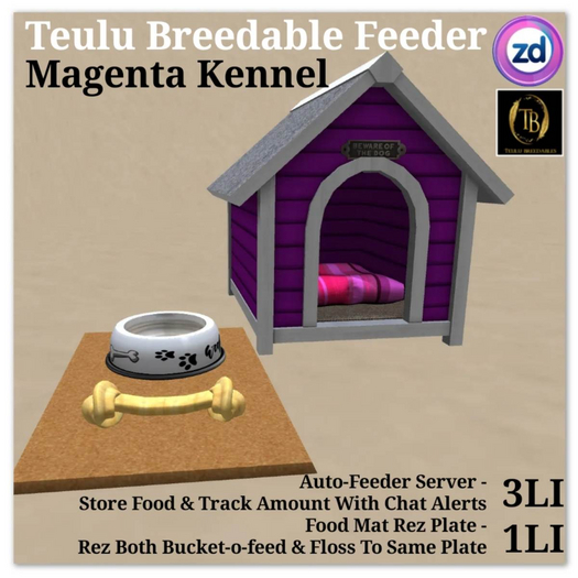 *ZD* Teulu Breedables Feeder - Magenta Kennel