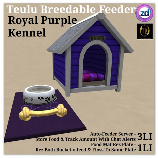 *ZD* Teulu Breedables Feeder - Royal Purple Kennel
