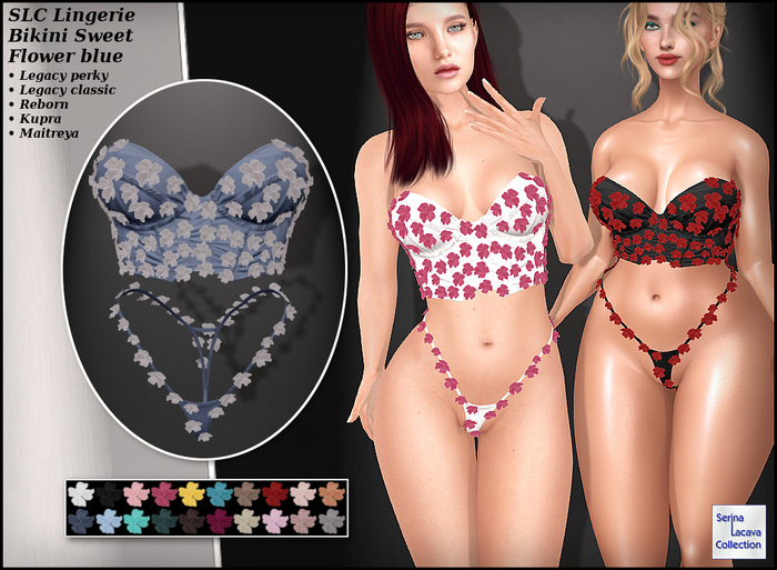 SLC Lingerie Bikini Sweet Flower blue