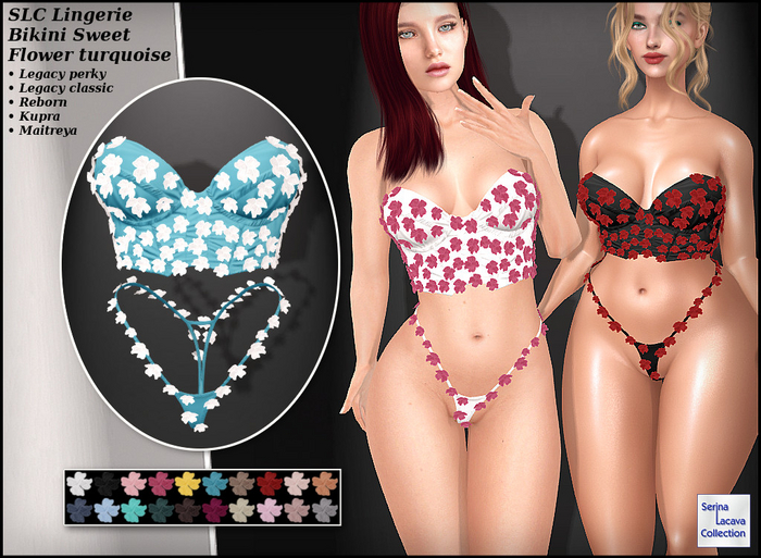 SLC Lingerie Bikini Sweet Flower turquoise