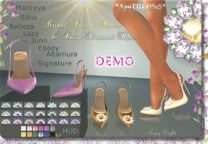 DEMO Bridal Spring Heels & Daisy Diamond Heels 
