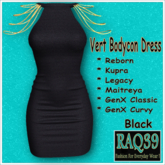 [R39] Vert BodyCon Dress-Black