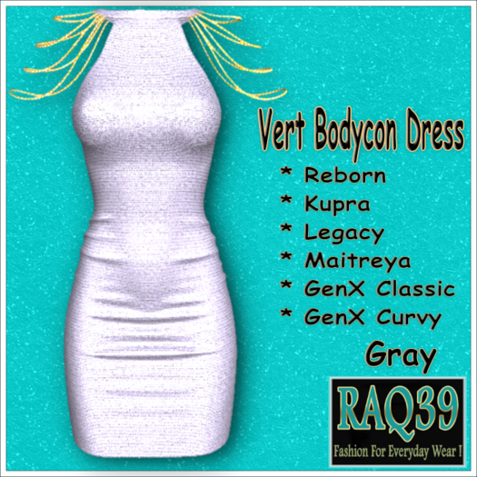 [R39] Vert BodyCon Dress-Gray
