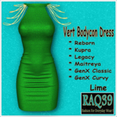 [R39] Vert BodyCon Dress-Lime