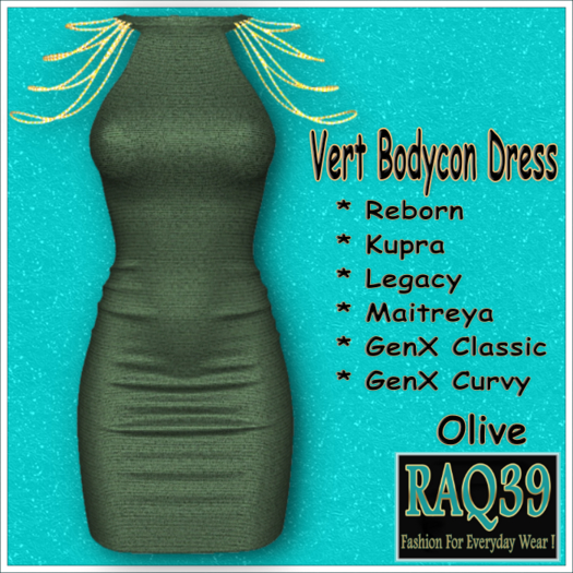 [R39] Vert BodyCon Dress-Olive