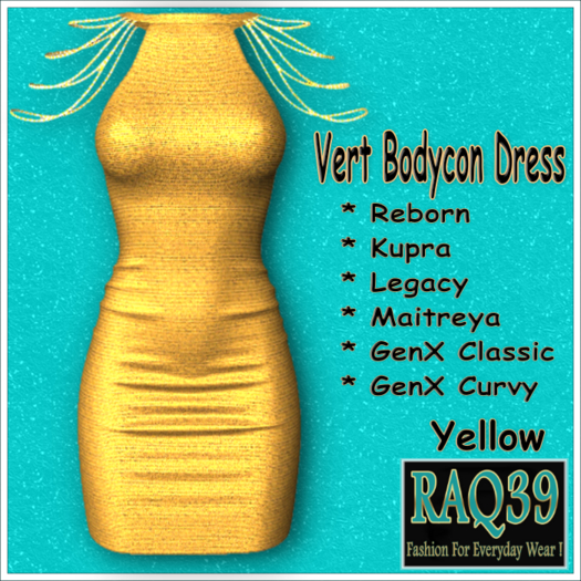 [R39] Vert BodyCon Dress-Yellow