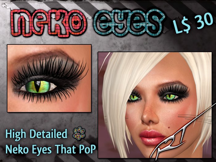 ~Electric Green ~ HQ Neko Eyes by Ruca Tease -- \(-_-)/ -- 
