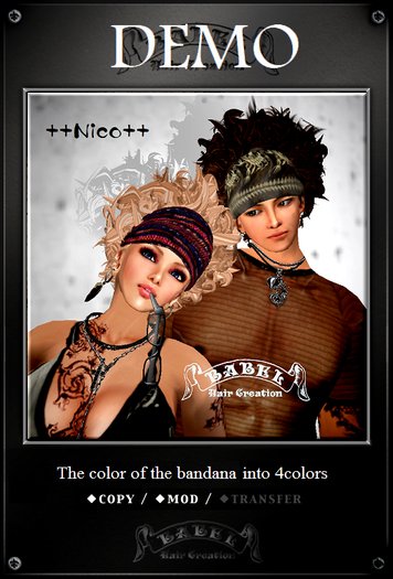 **BABEL**Nico  4Coler bandana DEMO