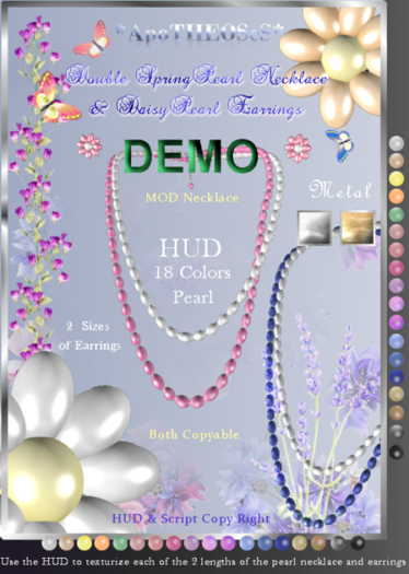 DEMO Double Spring Pearl Necklace/Daisy Pearl Earrings