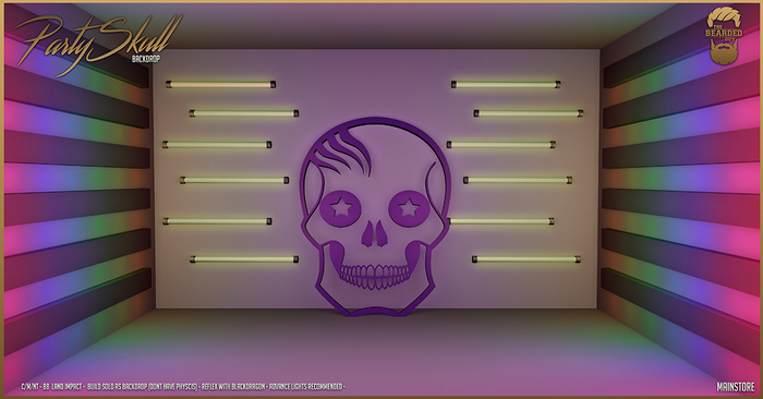 Party Skull Backdrop - The Bearded Guy