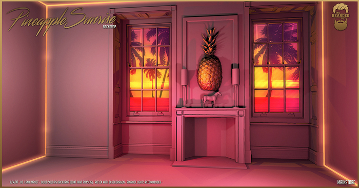 Pineapple Sunrise Backdrop - The Bearded Guy