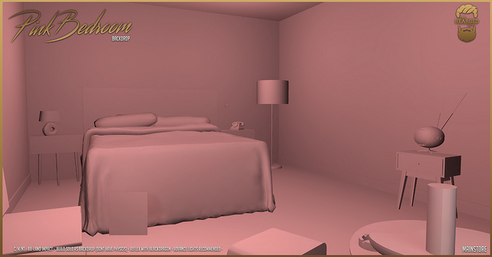 Pink Bedroom Backdrop - The Bearded Guy