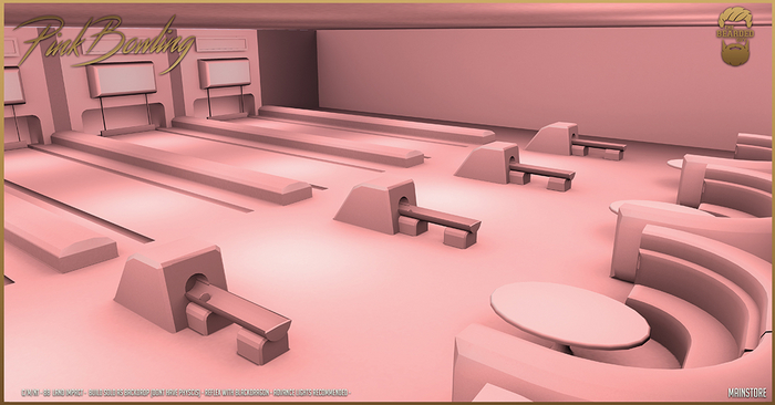 Pink Bowling Backdrop - The Bearded Guy
