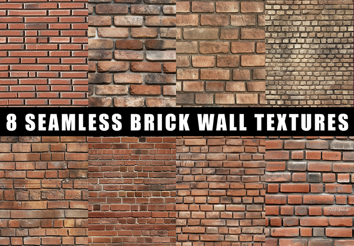 RED BRICK - 8 textures - PACK 1