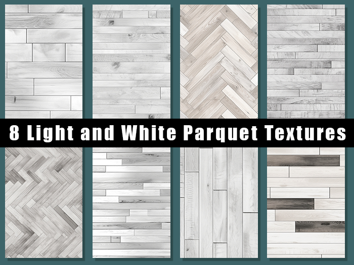 White Wood Parquet  - 8 textures - Full perm
