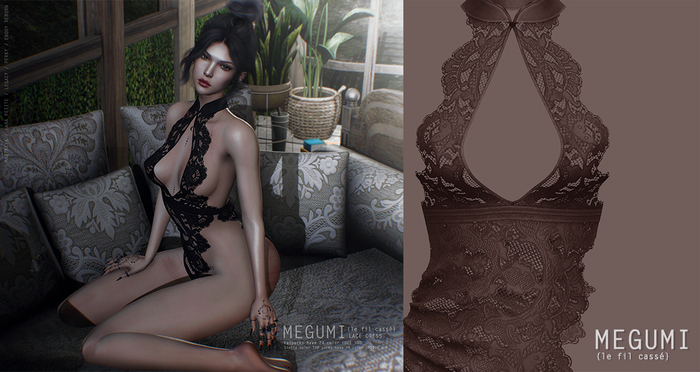 {le fil cassé} Megumi Lace Dress Cocoa