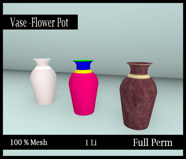 [BB] Mesh- Full Perm- Vase- Flower Pot