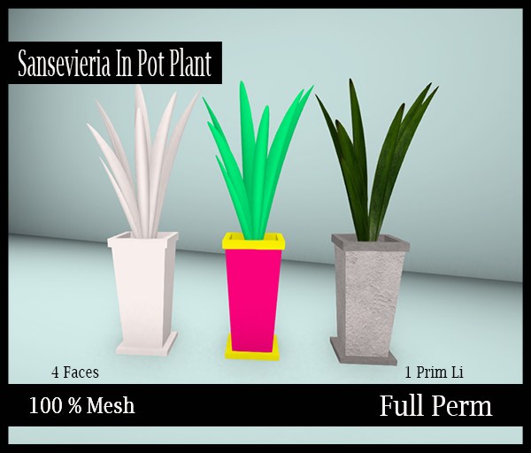 [BB] Mesh- Full Perm- Sansevieria In Pot Plant