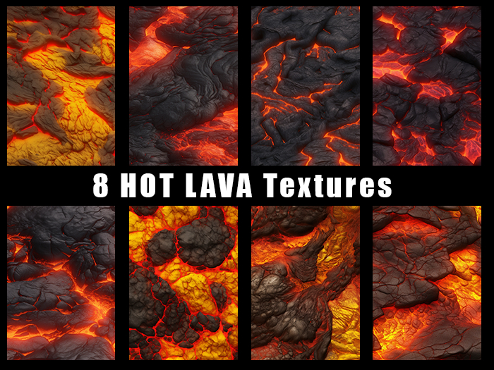 HOT LAVA  - 8 textures - FULL PERM PACK