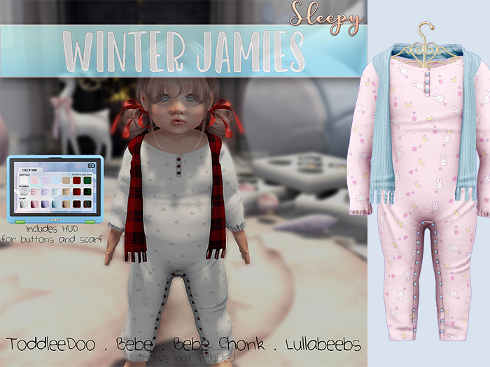 Sleepy. Winter Jamies Pink 
