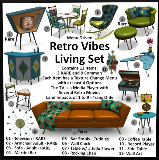 02-Retro Vibe Armchair and Ottoman - Adult - Boxed - RARE