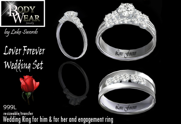 BODYWEAR JEWELRY -Love Forever Wedding Ring Set - Bridal