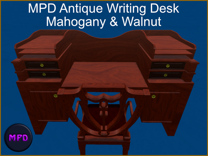 MPD Antique Writing Desk - Mahogany - Walnut