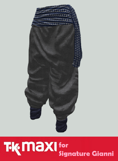 TK Maxi : pants baggy wool (Signature Gianni) wool grey blue stripes