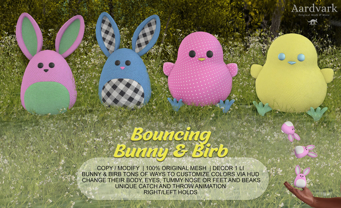 Aardvark : Bouncing Birb - White 
