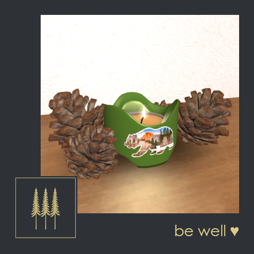 NEW ➛ FREEBIE ➛ Yosemite Pinecones Candle, Touch On/Off, Green Candle with Pine Cones - C/M (Wear to Unpack)