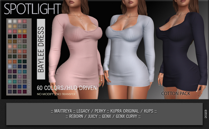 SPOTLIGHT - BAYLEE DRESS COTTON (DEMO Available In-World) 