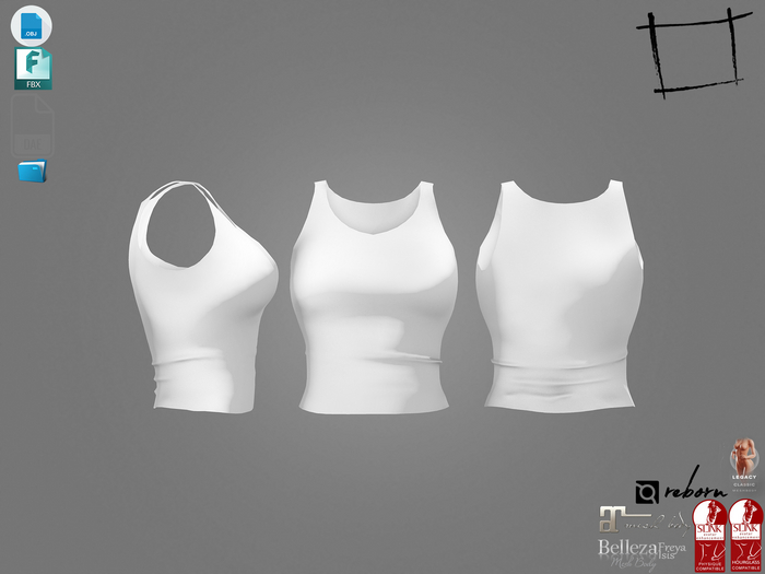 Dae Obj FBX For Female Gym Tank Top Maitreya Slink Belleza Isis Freya Legacy Ebody Reborn