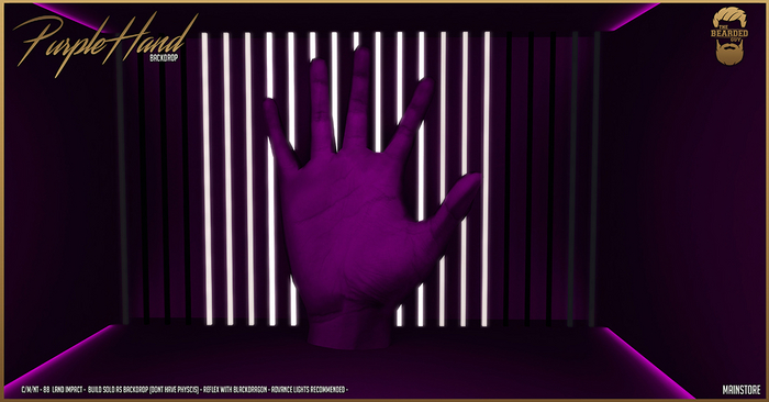 Purple Hand Backdrop - The Bearded Guy