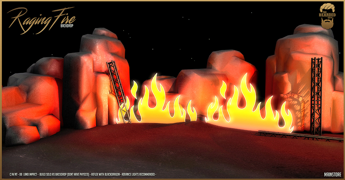 Raging Fire Backdrop - The Bearded Guy